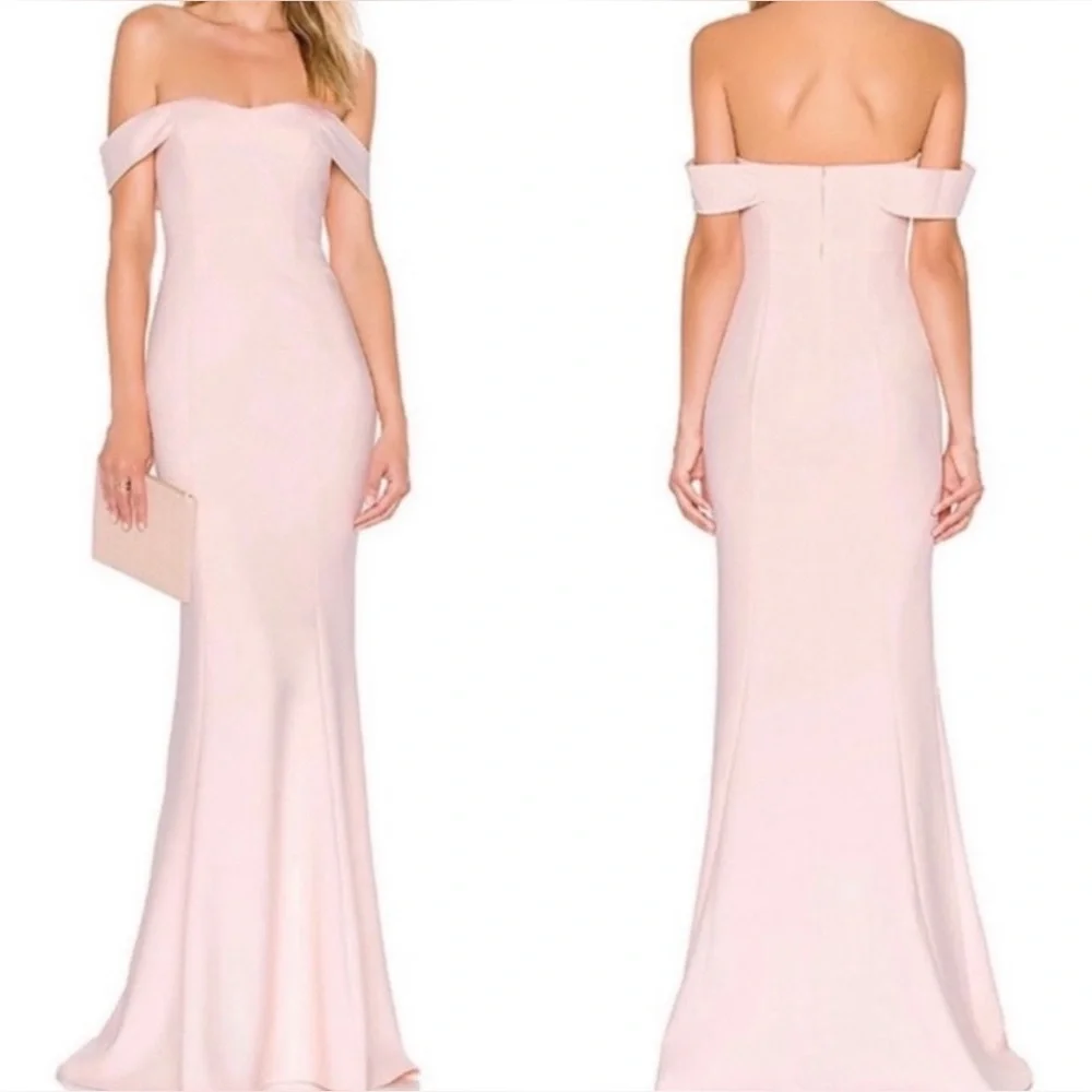 LIKELY Bartolli Blush Pink Off-the-Shoulder Mermaid Gown Size 0 NWT